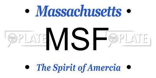 MSF Massachusetts License Plate