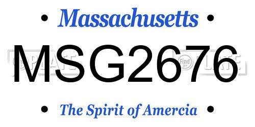 MSG2676 Massachusetts License Plate