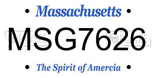 MSG7626 Massachusetts License Plate