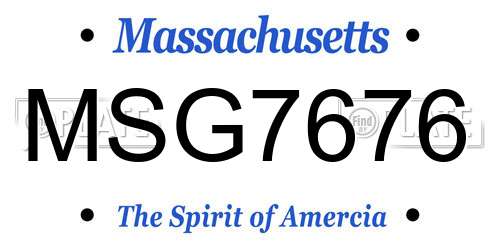 MSG7676 Massachusetts License Plate