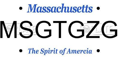 MSGTGZG Massachusetts License Plate