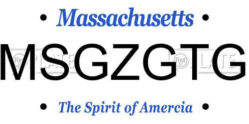 MSGZGTG Massachusetts License Plate