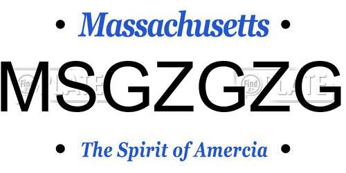 MSGZGZG Massachusetts License Plate