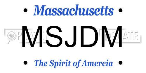 MSJDM Massachusetts License Plate