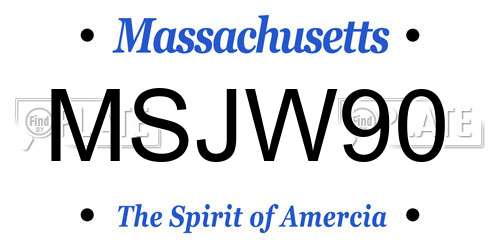 MSJW90 Massachusetts License Plate