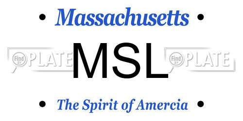 MSL Massachusetts License Plate