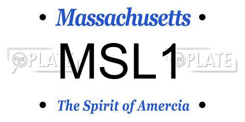 MSL1 Massachusetts License Plate