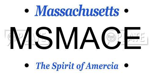 MSMACE Massachusetts License Plate