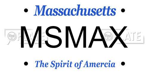 MSMAX Massachusetts License Plate