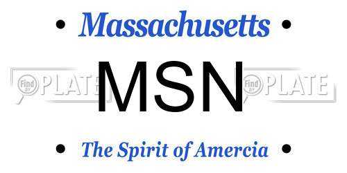 MSN Massachusetts License Plate