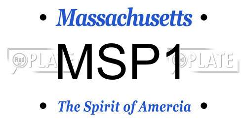 MSP1 Massachusetts License Plate