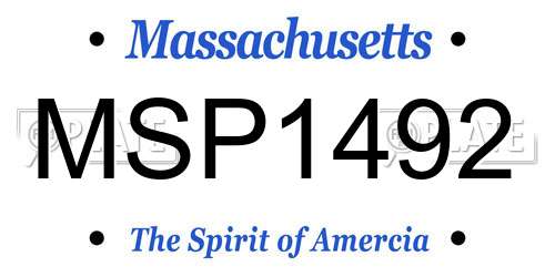 MSP1492 Massachusetts License Plate