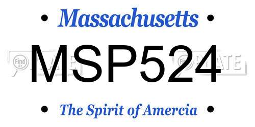 MSP524 Massachusetts License Plate