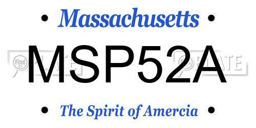 MSP52A Massachusetts License Plate