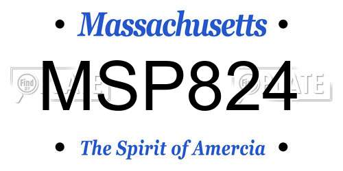 MSP824 Massachusetts License Plate