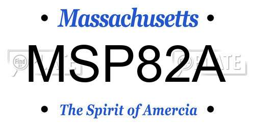MSP82A Massachusetts License Plate