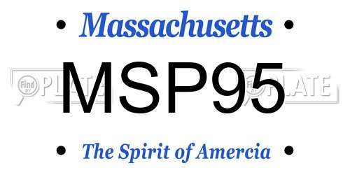MSP95 Massachusetts License Plate