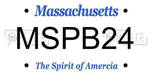 MSPB24 Massachusetts License Plate