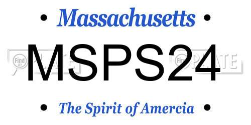 MSPS24 Massachusetts License Plate
