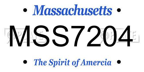 MSS7204 Massachusetts License Plate