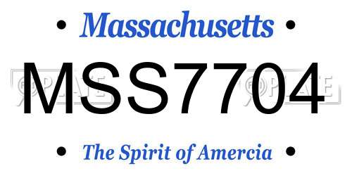 MSS7704 Massachusetts License Plate