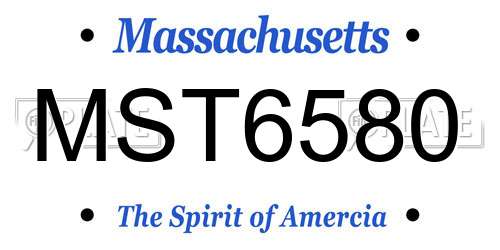 MST6580 Massachusetts License Plate