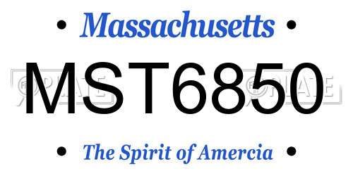 MST6850 Massachusetts License Plate
