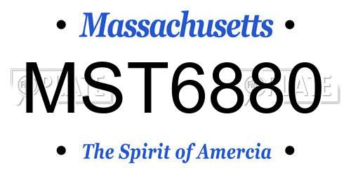 MST6880 Massachusetts License Plate