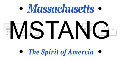 MSTANG Massachusetts License Plate