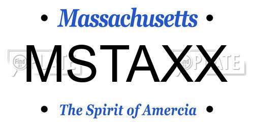 MSTAXX Massachusetts License Plate
