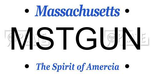 MSTGUN Massachusetts License Plate