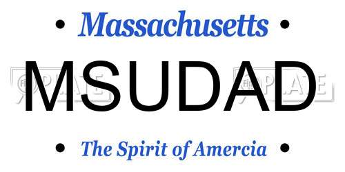 MSUDAD Massachusetts License Plate