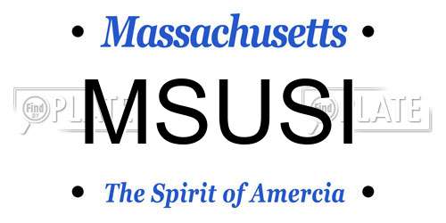 MSUSI Massachusetts License Plate