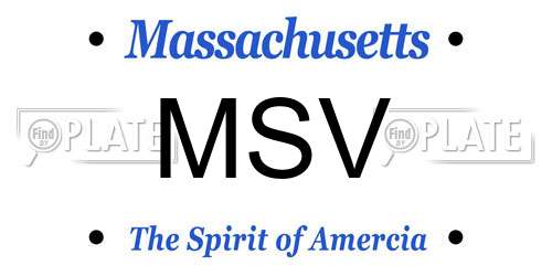 MSV Massachusetts License Plate