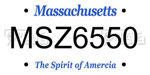 MSZ6550 Massachusetts License Plate