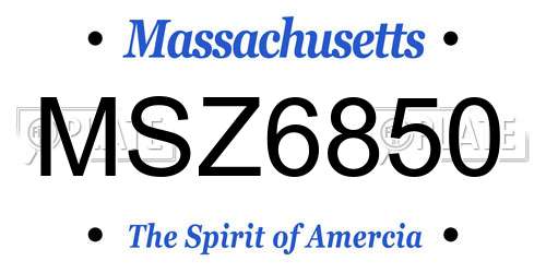 MSZ6850 Massachusetts License Plate