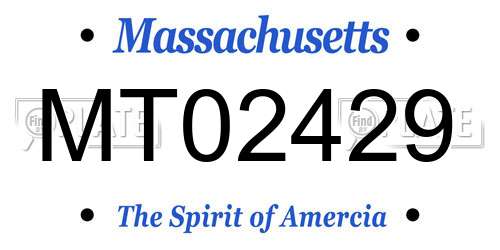 MT02429 Massachusetts License Plate
