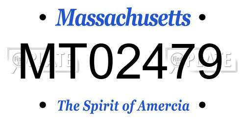 MT02479 Massachusetts License Plate
