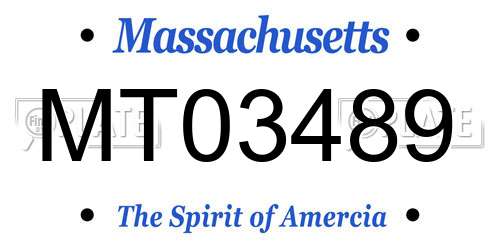 MT03489 Massachusetts License Plate