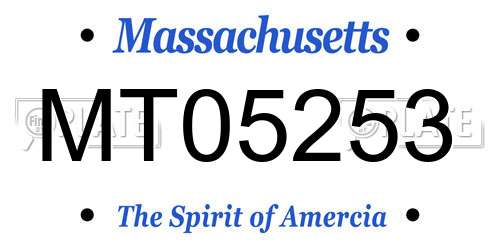 MT05253 Massachusetts License Plate