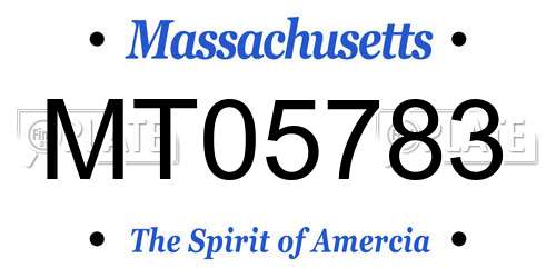 MT05783 Massachusetts License Plate