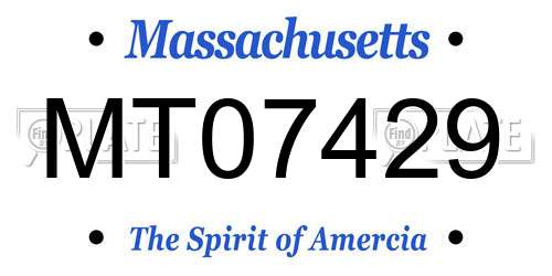 MT07429 Massachusetts License Plate