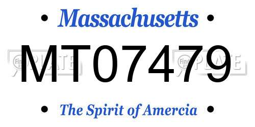 MT07479 Massachusetts License Plate