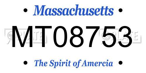 MT08753 Massachusetts License Plate