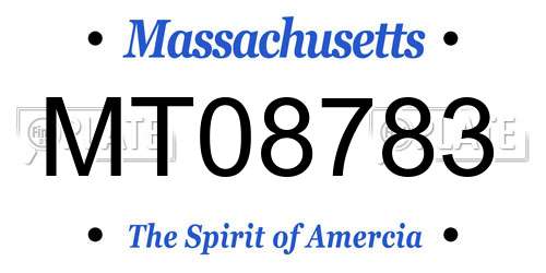 MT08783 Massachusetts License Plate