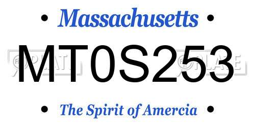 MT0S253 Massachusetts License Plate