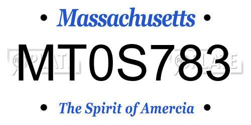 MT0S783 Massachusetts License Plate