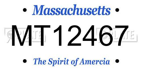 MT12467 Massachusetts License Plate