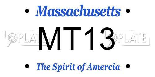 MT13 Massachusetts License Plate
