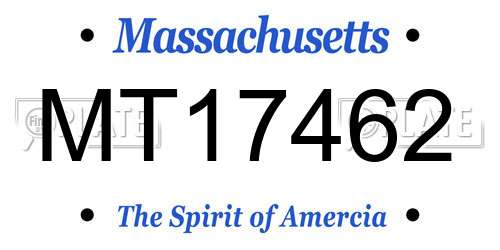 MT17462 Massachusetts License Plate